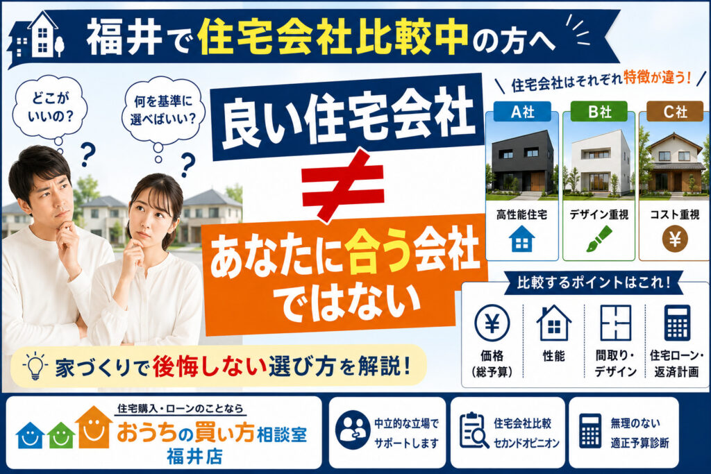 福井　住宅会社　比較　｜良い住宅会社≠合う会社