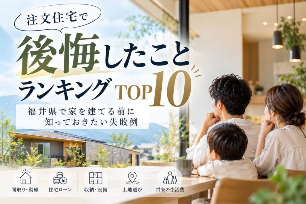 【注文住宅で後悔したことTOP10】福井県で家を建てる前に知っておきたい失敗例🏠